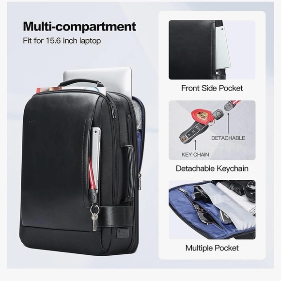 Black Antitheft Backpack new w/o tags - Picture 11 of 13